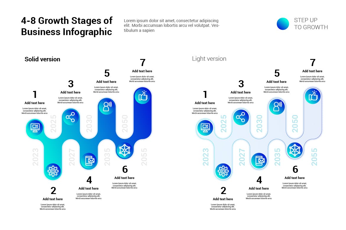 商业增长阶段信息图表元素模板 Growth Stages of Business Infographic 幻灯图表 第3张