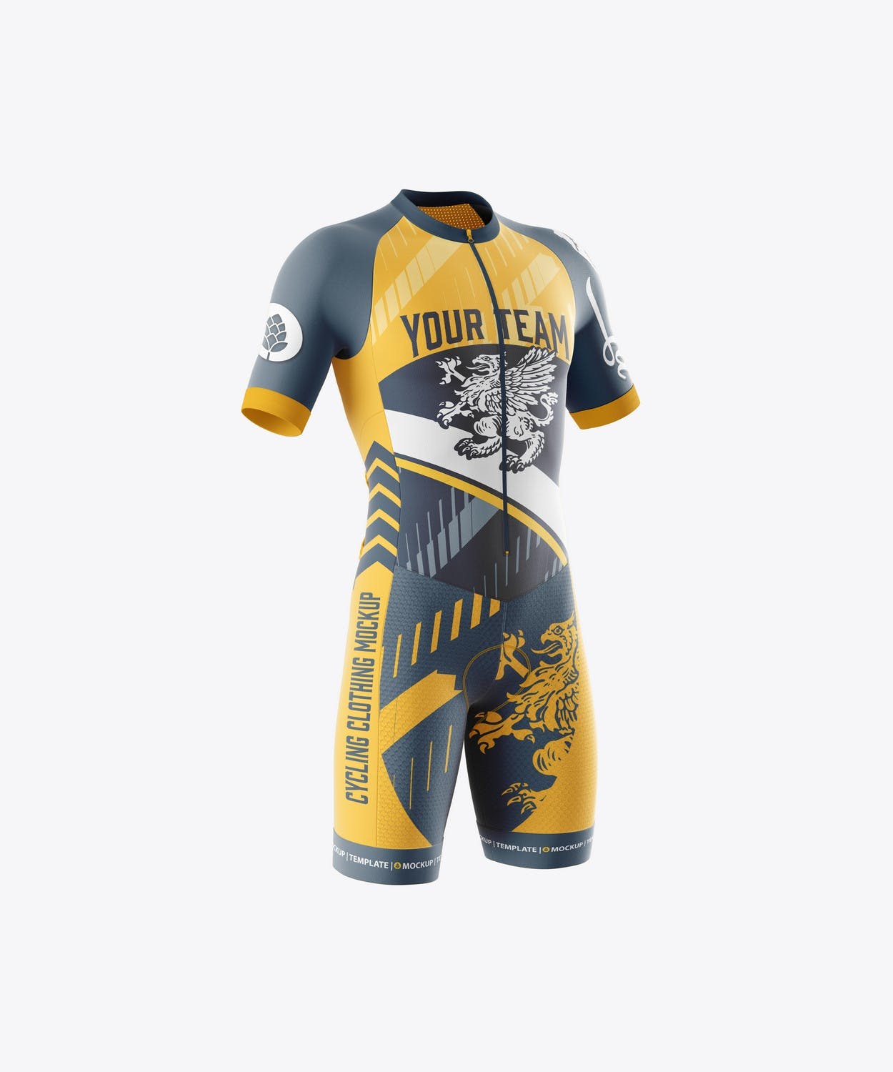 男子运动套装自行车服装品牌设计样机 Sport Cycling Suit for Men Mockup 样机素材 第7张