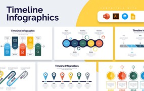 时间线信息图表Powerpoint幻灯片模板 Business Timeline Powerpoint Infographic Templates