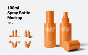 100ml喷雾瓶包装设计样机v2 100ml Spray Bottle Mockup Vol.2