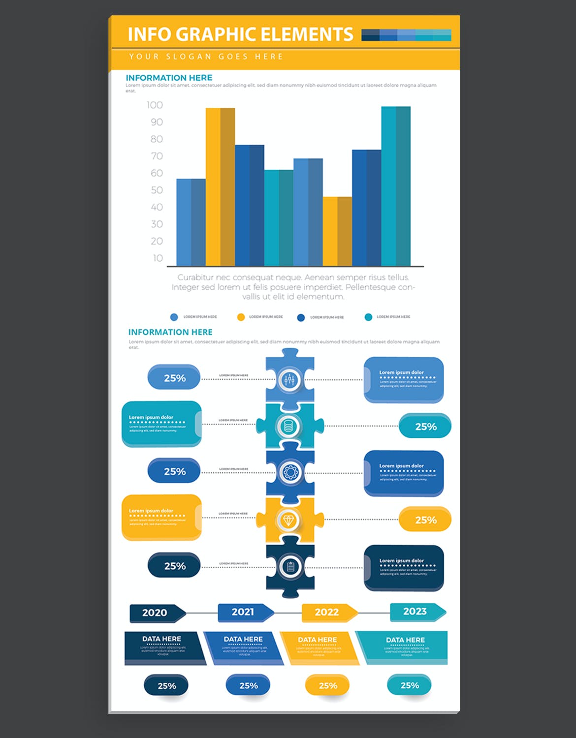 办公数据图表元素设计模板 Infographics Elements 幻灯图表 第7张