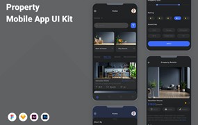 物业财产App应用程序UI设计模板套件 Property Mobile App UI Kit