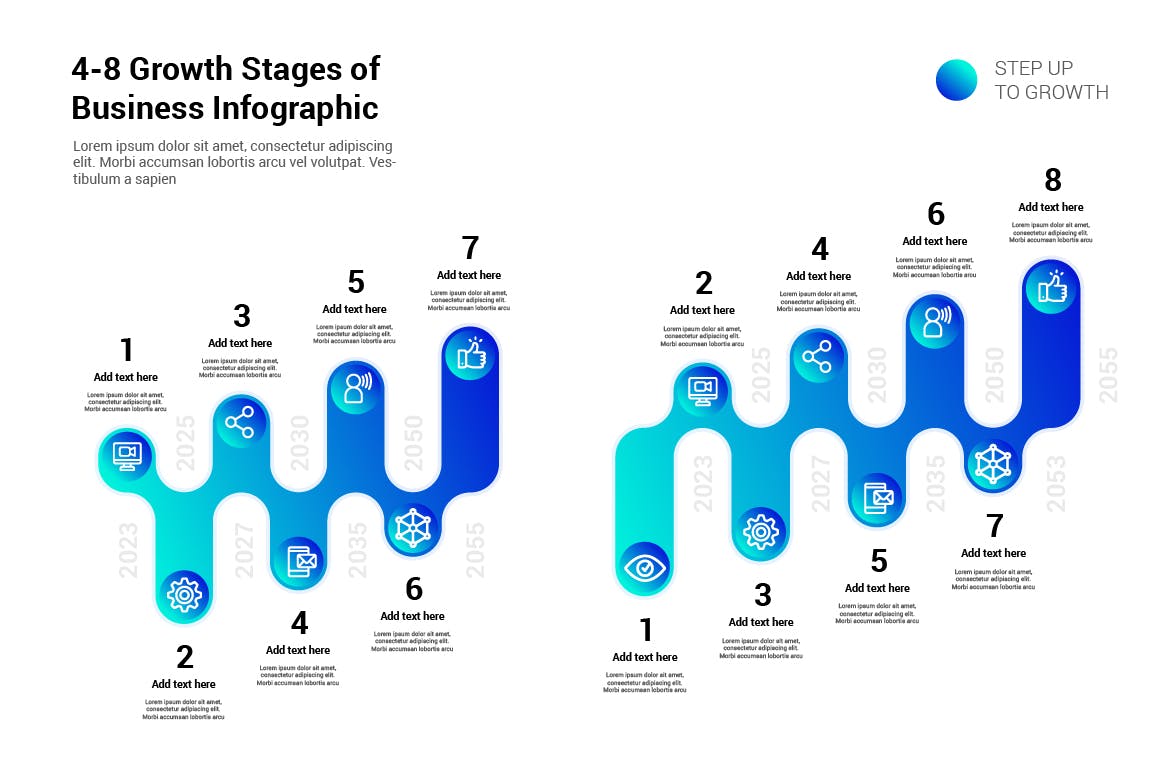 商业增长阶段信息图表元素模板 Growth Stages of Business Infographic 幻灯图表 第4张