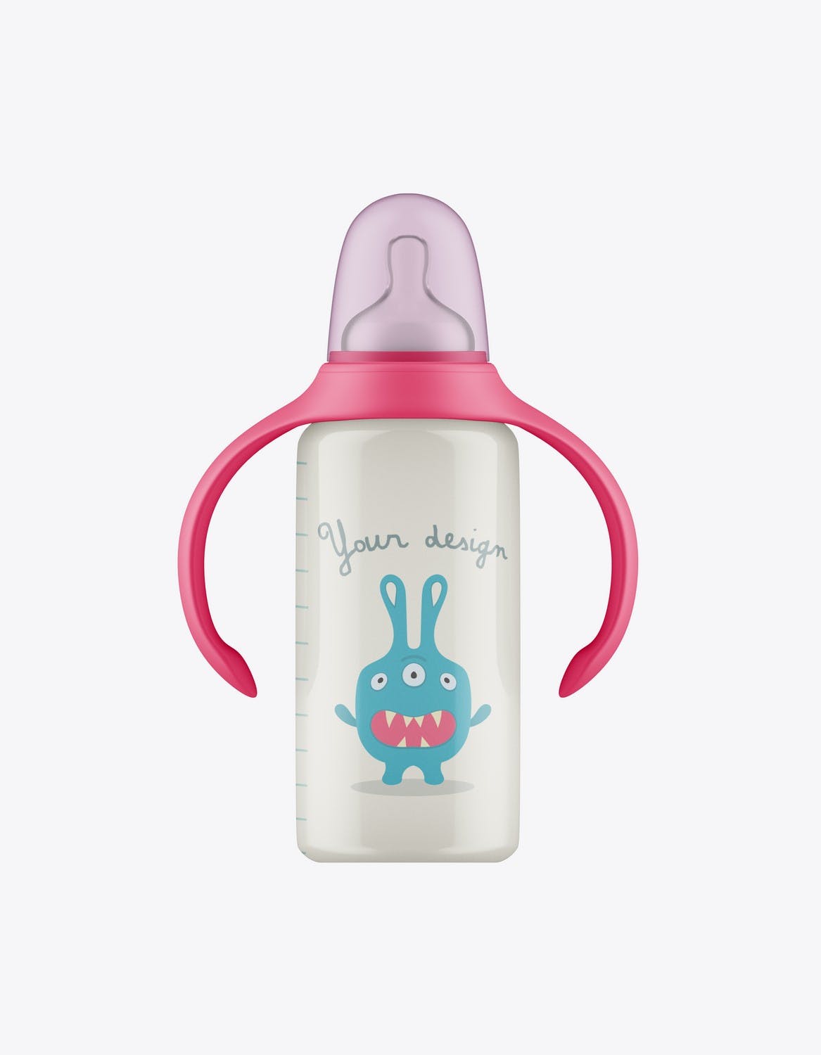 带把手的婴儿奶瓶包装设计样机 Baby Bottle with Handles Mockup 样机素材 第2张