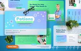 医疗保健PPT演示幻灯片模板 Potions – Medical & Healthcare Powerpoint Template