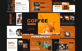 咖啡行业PPT幻灯片模板素材 Coffee Shop – Powerpoint