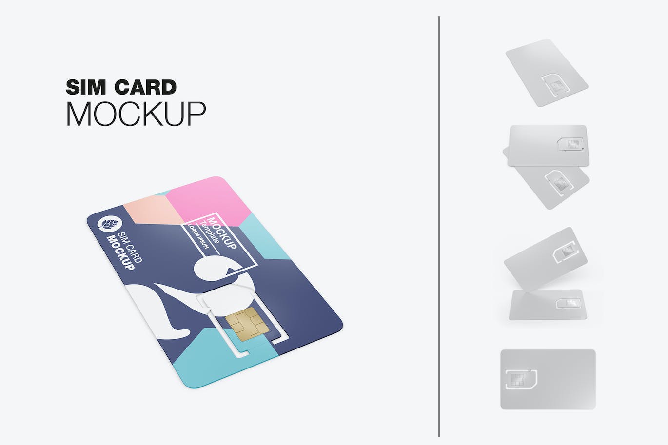 Sim手机卡品牌设计样机 Sim Card Mockup 样机素材 第1张