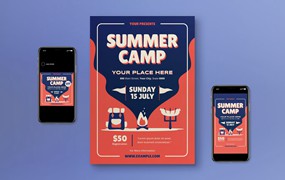 夏令营传单设计 Sumer Camp Flyer Set