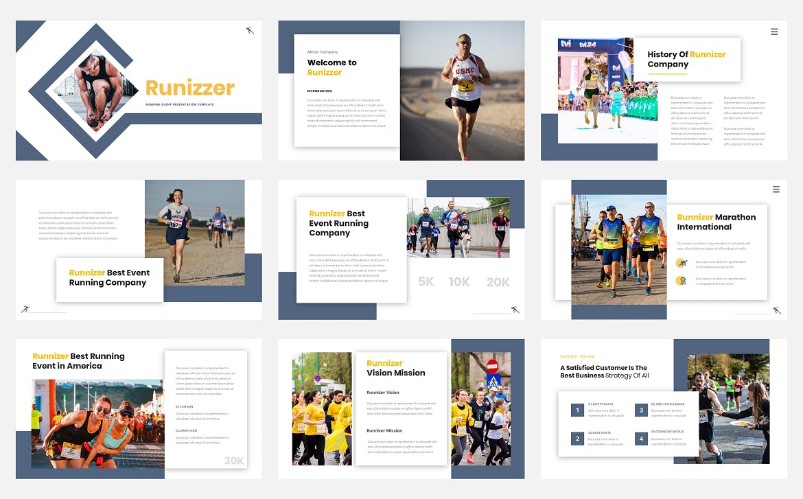 跑步活动PowerPoint演示文稿模板 Runnizer – Running Event Powerpoint Template 幻灯图表 第4张