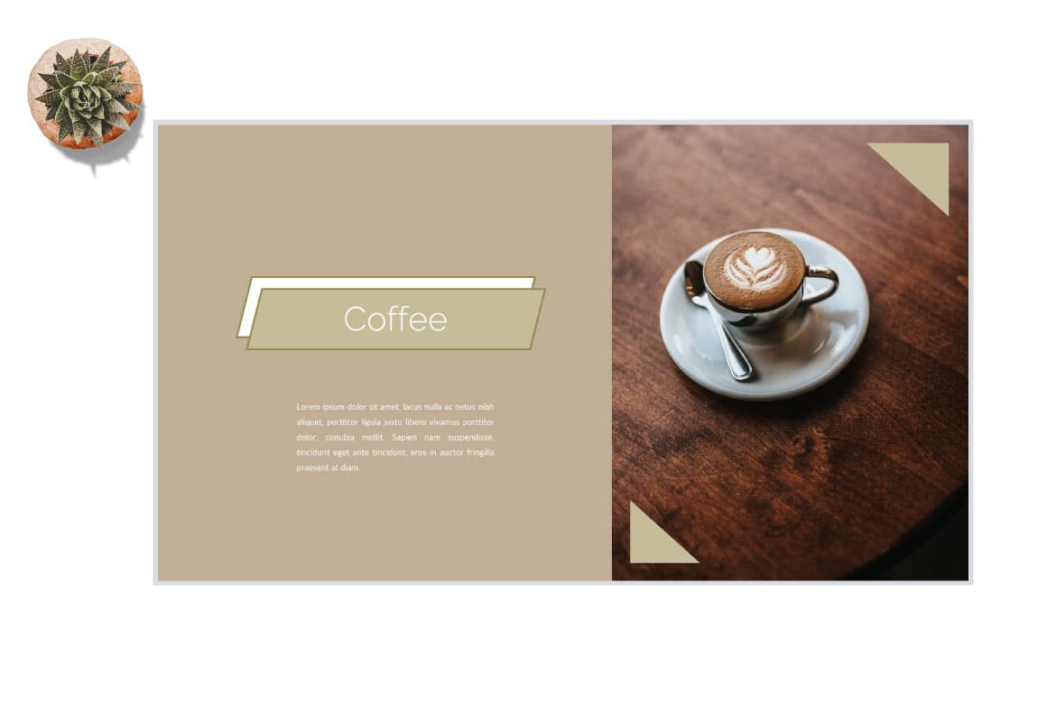 咖啡店创意演示PPT模板 Emily Coffee Shop – Creative Powerpoint Template 幻灯图表 第6张