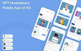 NFT市场App应用程序UI设计模板套件 NFT Marketplace Mobile App UI Kit