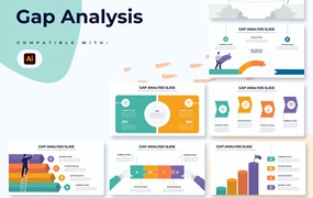 差距分析信息图表矢量模板 Business Gap Analysis Illustrator Infographics
