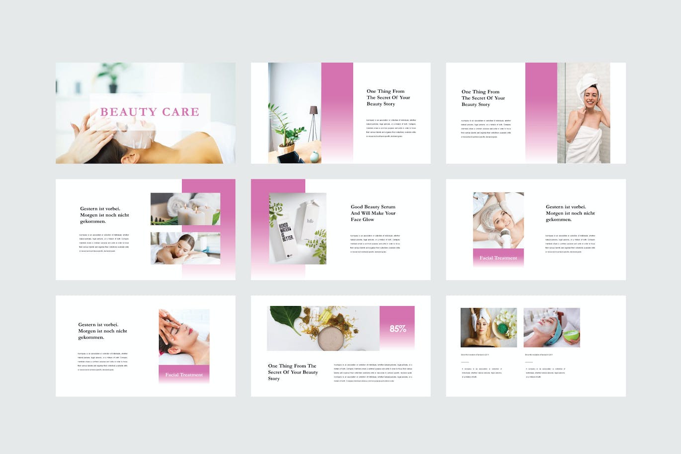美容护理业务PPT素材 Beauty Care – PowerPoint Template 幻灯图表 第5张