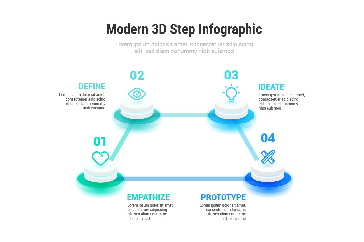 现代3D步骤信息图表设计模板 Modern 3D Step Infographic 幻灯图表 第6张