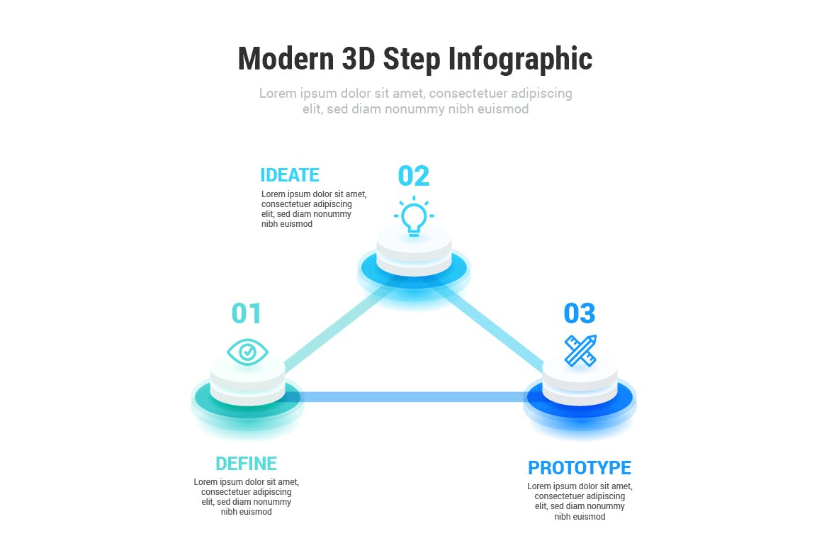 现代3D步骤信息图表设计模板 Modern 3D Step Infographic 幻灯图表 第5张