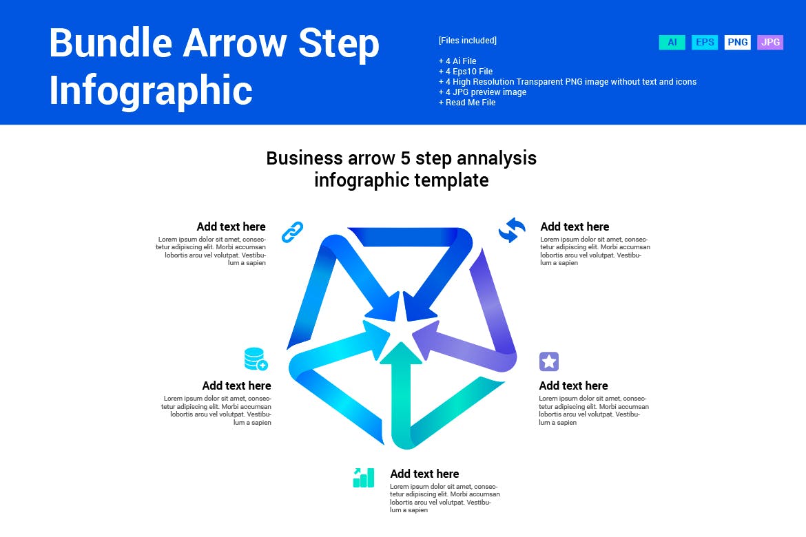 箭头步骤信息图表设计模板 Bundle Arrow Step Infographic 幻灯图表 第3张