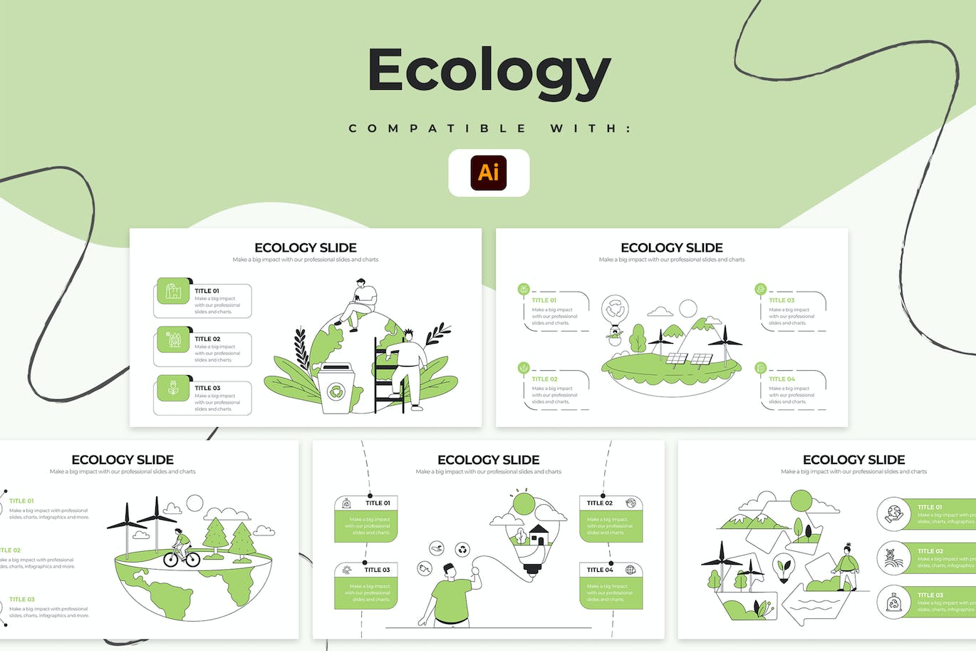 生态学教育信息图表设计AI矢量模板 Education Ecology Illustrator Infographics 幻灯图表 第1张