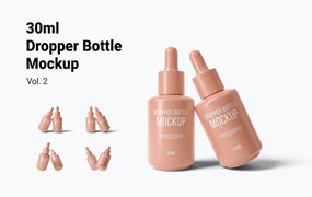 30ml滴管瓶包装设计样机v2 30ml Dropper Bottle Mockup Vol.2
