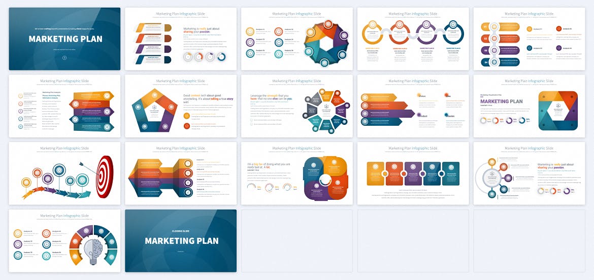 营销计划图表PPT幻灯片模板 Marketing Plan – PowerPoint Infographics Slides 幻灯图表 第2张