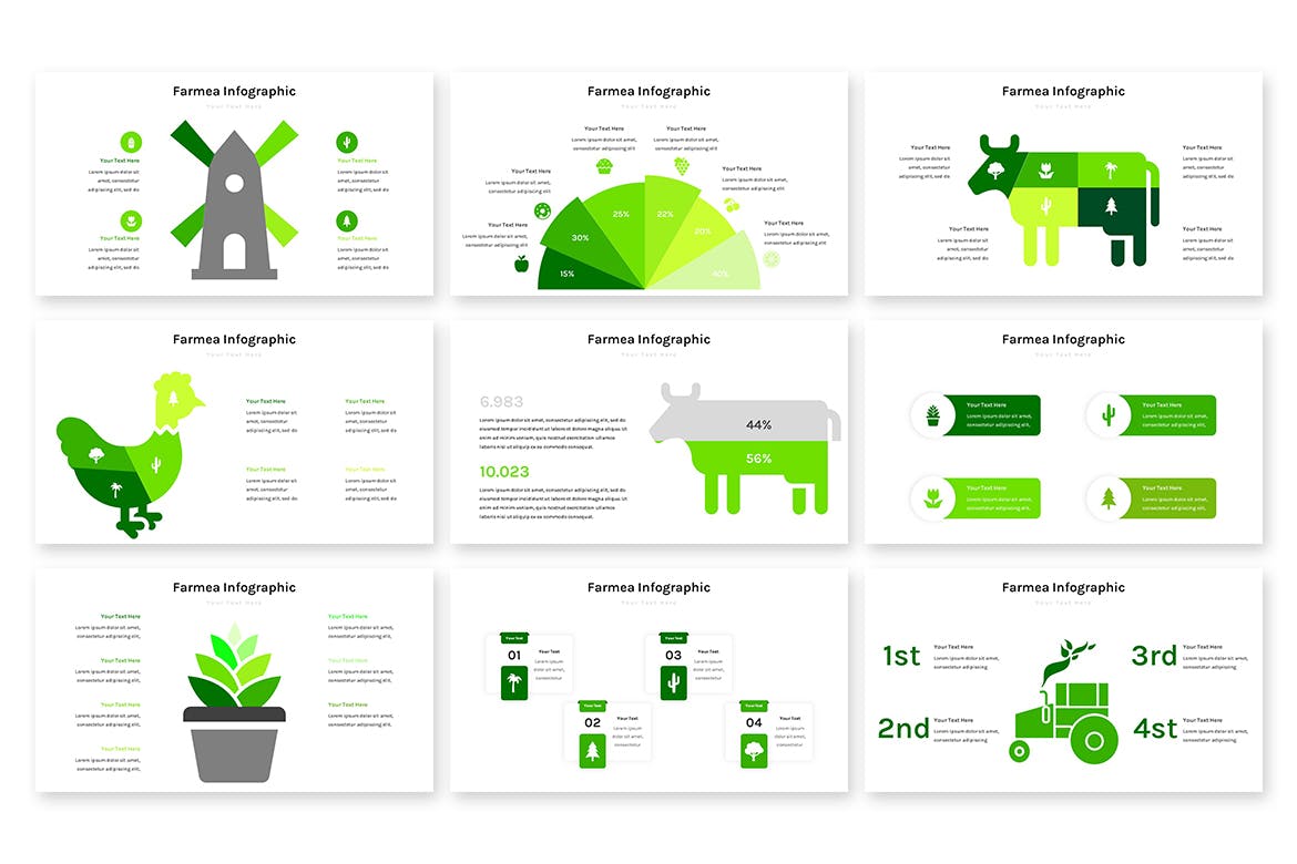 农牧场数据图表PowerPoint演示文稿模板 Farmea Infographic – Powerpoint Template 幻灯图表 第2张