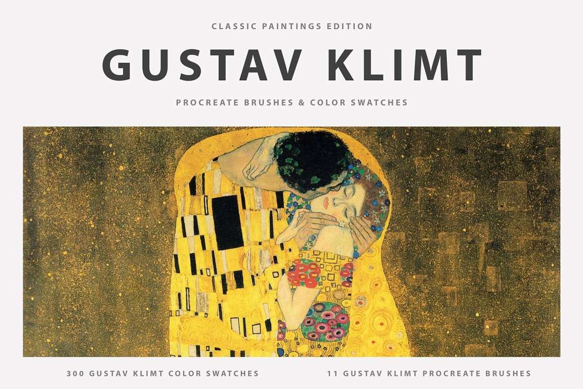 古斯塔夫·克里姆特（Gustav Klimt's ）水彩油画Procreate笔刷 笔刷资源 第1张
