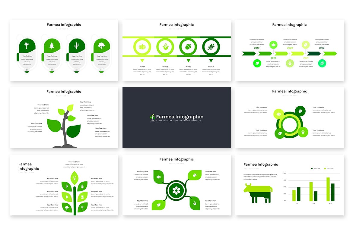 农牧场数据图表PowerPoint演示文稿模板 Farmea Infographic – Powerpoint Template 幻灯图表 第4张