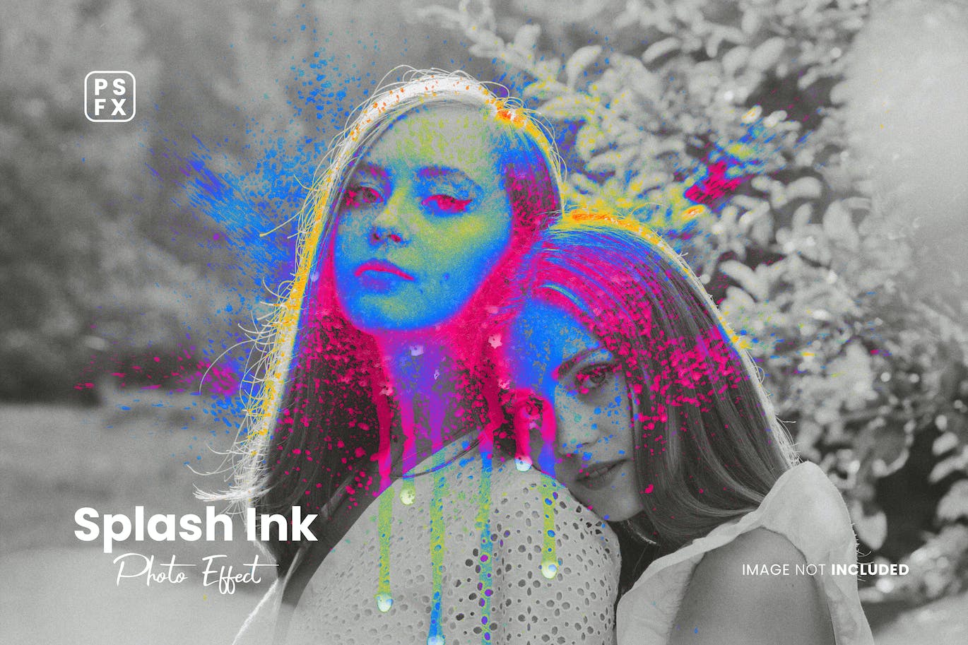 飞溅墨水照片特效PS图层样式 Splash Ink Photo Effect 插件预设 第1张