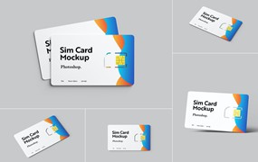 SIM手机卡设计样机模板 Sim Card Mockups