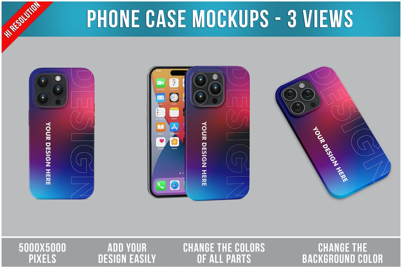 iPhone 14 Pro手机壳设计样机 Phone Case Mockups 样机素材 第1张