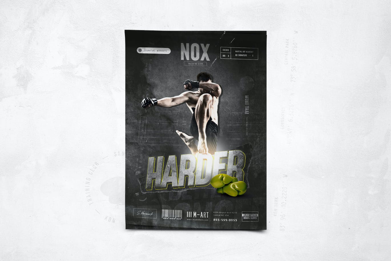 跆拳道健身传单设计 Kickboxing Flyer | Poster 设计素材 第3张