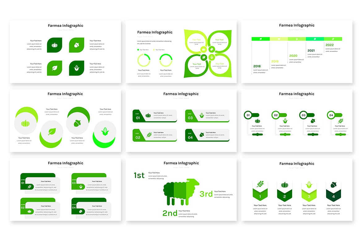 农牧场数据图表PowerPoint演示文稿模板 Farmea Infographic – Powerpoint Template 幻灯图表 第3张