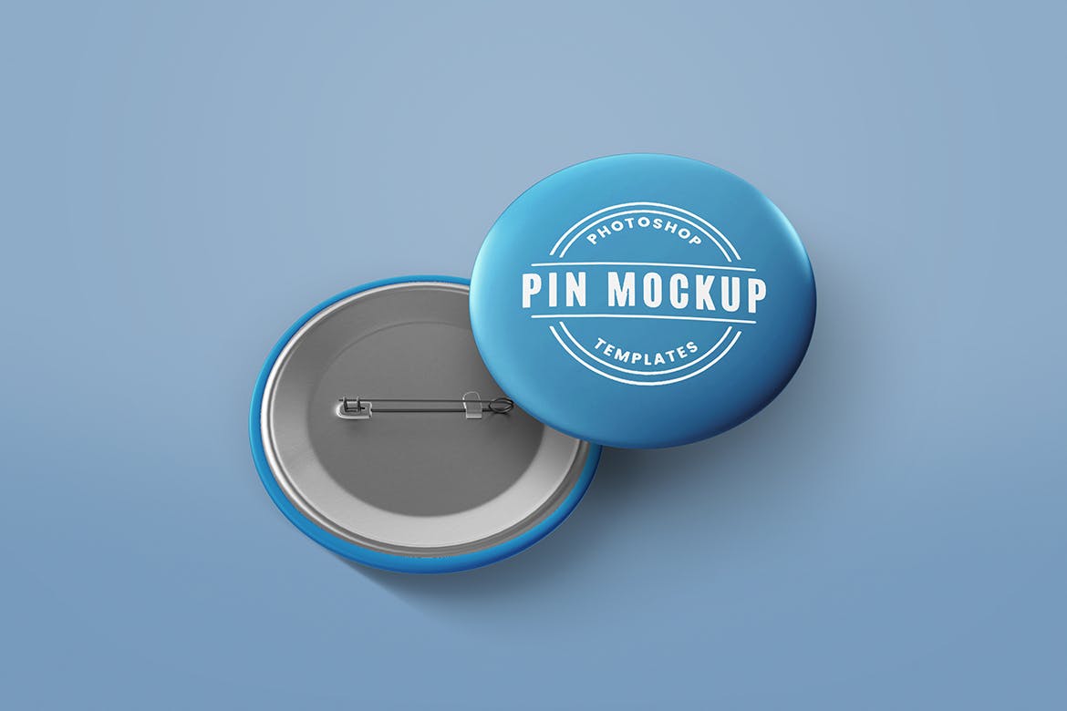 金属别针胸针Logo设计样机 Pin Mockups 样机素材 第2张