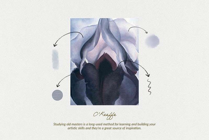 奥·吉弗（O’Keeffe）古典水彩画Procreate笔刷 笔刷资源 第4张