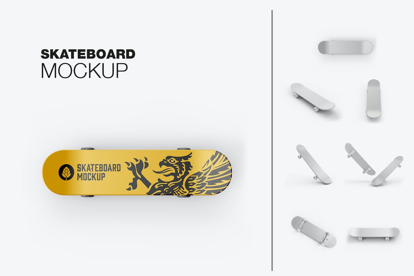 骑行滑板品牌设计样机 Skateboard Mockup 样机素材 第1张