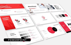 商业品牌指南PowerPoint演示文稿模板 Reddish – Business Brand Guideline Powerpoint