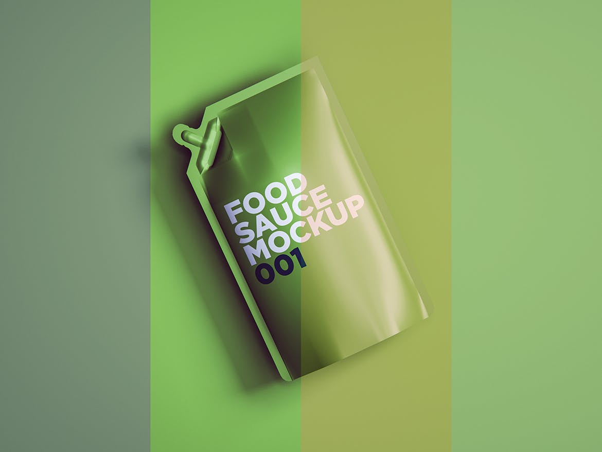 食品酱料袋包装设计样机v1 Food Sauce Mockup 001 样机素材 第3张
