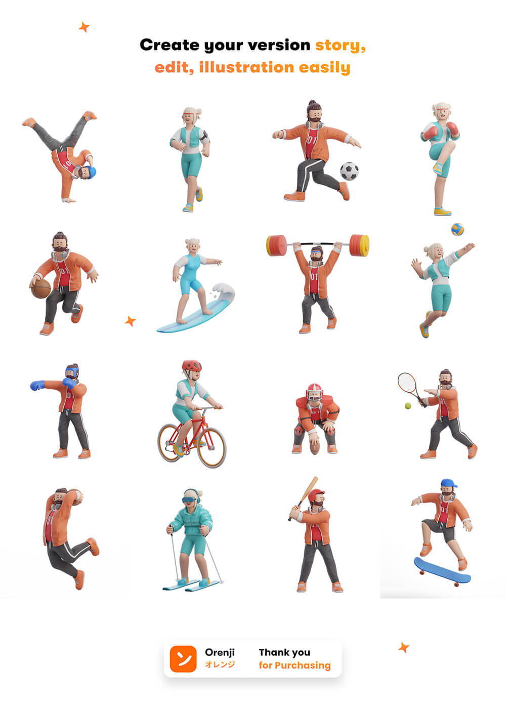 3D体育运动人物角色素材包 图标素材 第3张