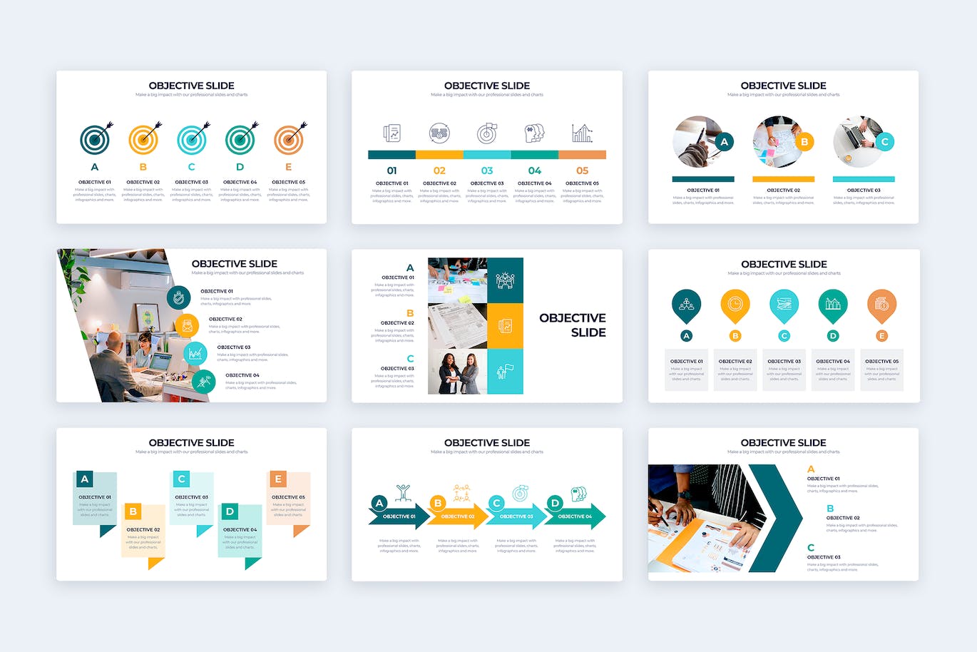 企业目标信息图表矢量模板 Business Objective Slides Illustrator Infographics 幻灯图表 第2张