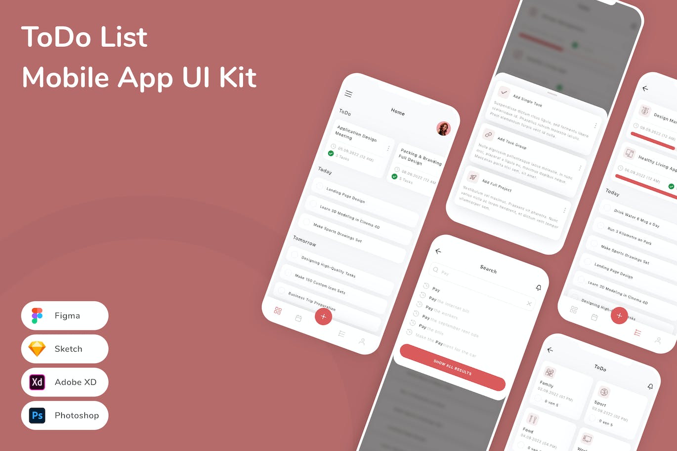 待办事项App手机应用程序UI设计素材 ToDo List Mobile App UI Kit APP UI 第1张