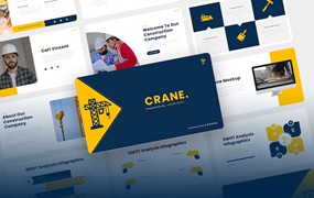 建筑项目方案PPT模板 Crane – Construction PowerPoint Template