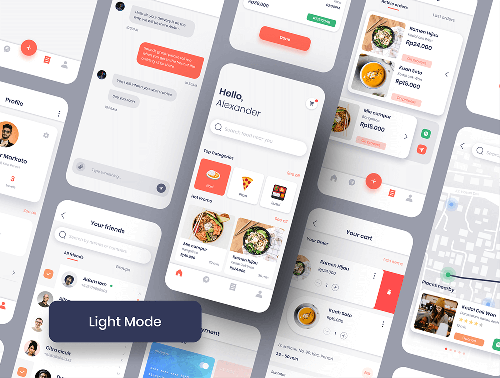 食品订购和送货送餐App应用程序UI套件 APP UI 第3张