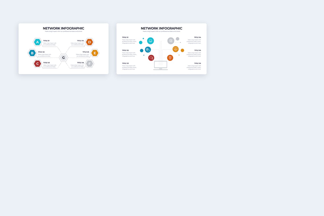 商业网络信息图表设计AI矢量模板 Business Network Illustrator Infographics 幻灯图表 第4张