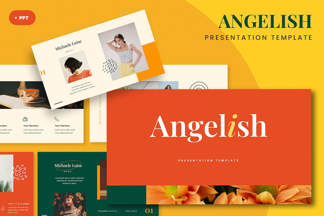 创意时尚宣传材料Powerpoint模板 Angelish – Creative Fashion Angelish Powerpoint 幻灯图表 第1张