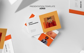 创意橙色主题PPT幻灯片模板下载 Azkei : Creative Orange Powerpoint Template