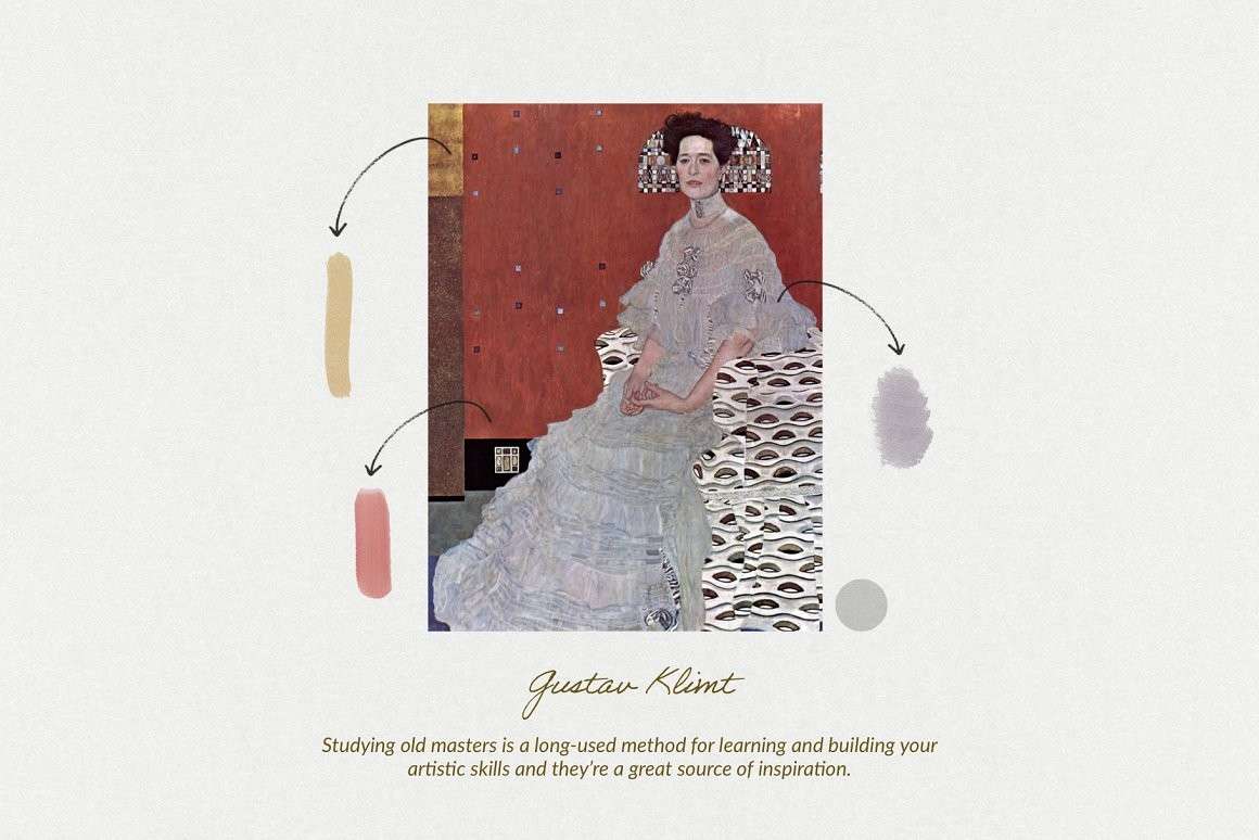 古斯塔夫·克里姆特（Gustav Klimt's ）水彩油画Procreate笔刷 笔刷资源 第5张