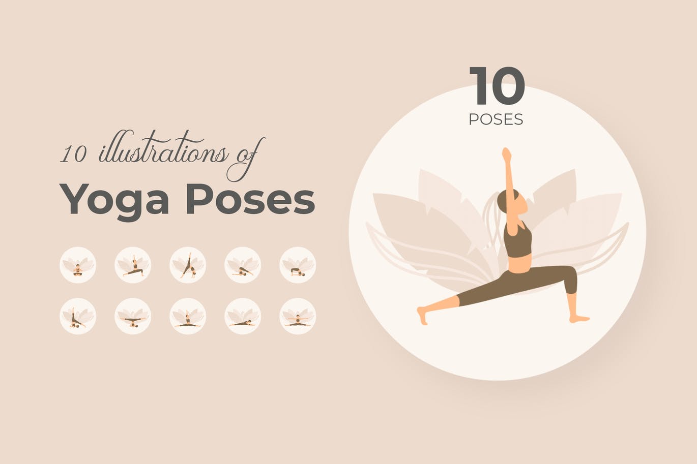 美丽瑜伽姿势插画素材v1 Lucka Yoga Poses – 10 illustrations Vol. 1 图片素材 第1张