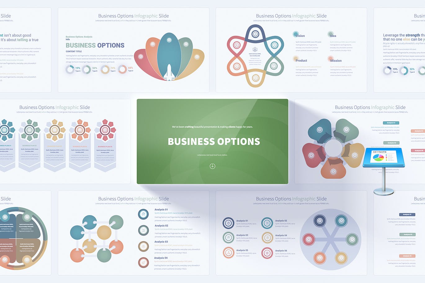 业务选项信息图表Keynote幻灯片模板 Business Options – Keynote Infographics Slides 幻灯图表 第1张