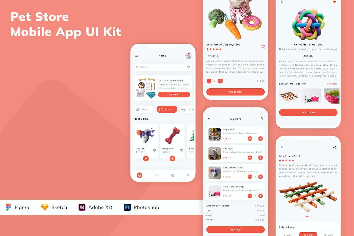 宠物店应用程序App设计UI工具包 Pet Store Mobile App UI Kit APP UI 第1张