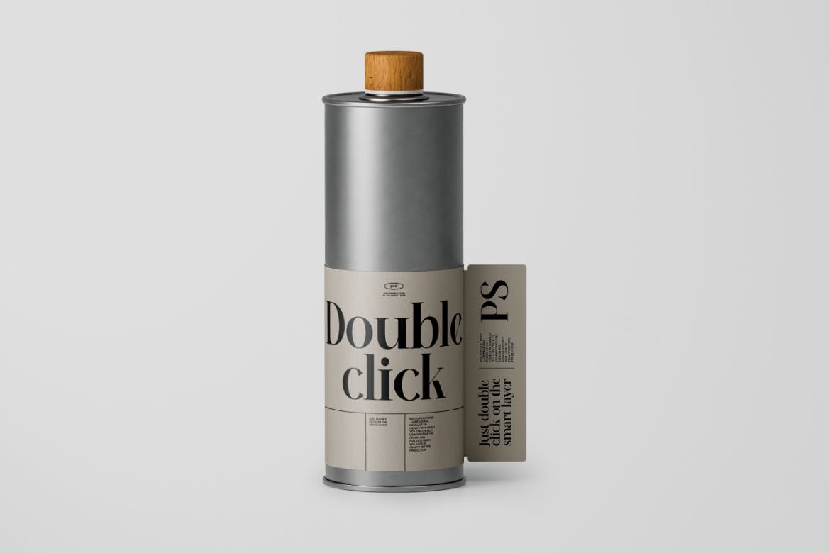 金属瓶包装标签设计样机 Metal Bottle Mockup 样机素材 第4张