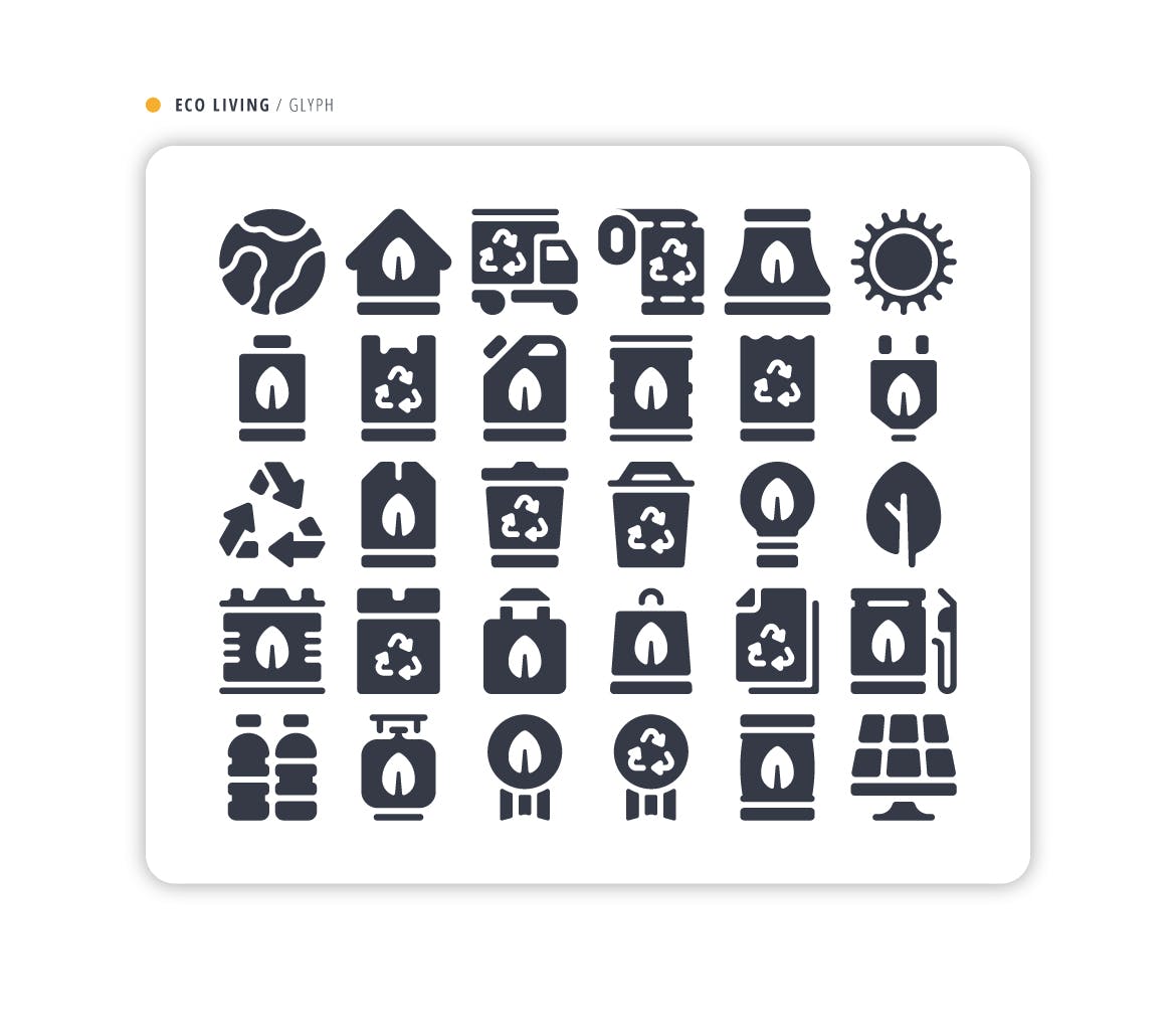 生态环保生活矢量图标集 Eco Living Icon Pack 图标素材 第3张